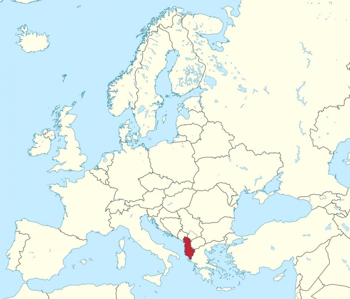 peta Albania di eropah
