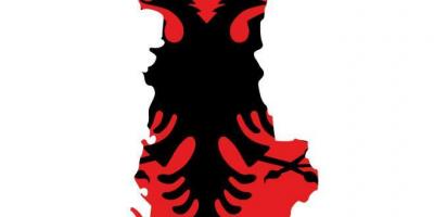 Peta Albania bendera
