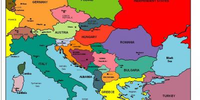 Peta eropah menunjukkan Albania
