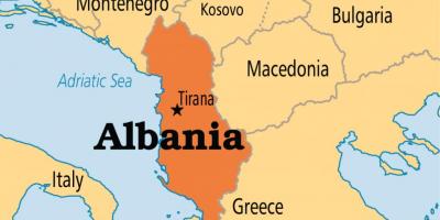 Peta yang menunjukkan Albania